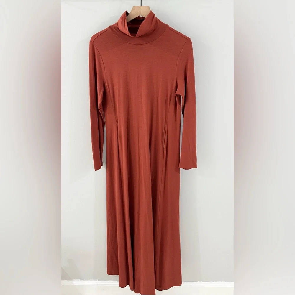 Soft Surroundings Jersey Knit Midi Dress Orange Size Small - Picture 2 of 6